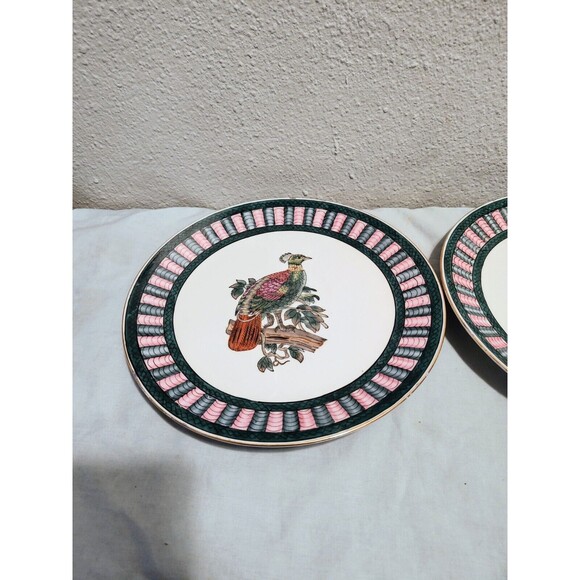 Lot Of 2 Oriental Accent Bird Plates Peacock Decorative Vintage 10.25 Inches - Picture 14 of 15